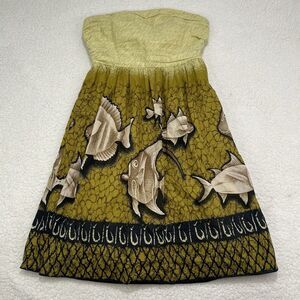 Anthropologie Dress 4 VANESSA VIRGINIA Pleated Skirt Fish Fit & Flare Strapless